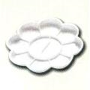 Picture of ART117  flower type plastic palette with 8 wells white 5in 