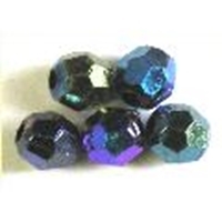 Picture of BD8FR10B  8mm RAINBOW DARK PURPLE faceted shaped plastic beads
