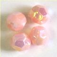 Picture of BD6F4A  6mm LIGHT PINK faceted shaped plastic beads