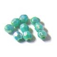 Picture of BD6FR7C  6mm rainbow turquoise faceted shaped plastic beads