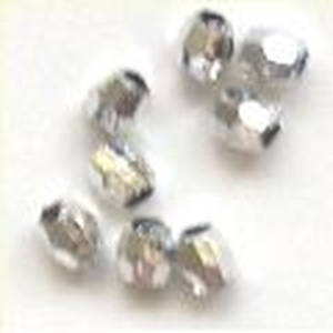Picture of BD6FM11  6mm silver metallic faceted shaped plastic beads