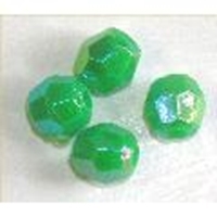 Picture of BD8FR9  8mm rainbow green faceted shaped plastic beads