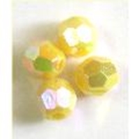 Picture of BD8FR2  8mm RAINBOW YELLOW faceted shaped plastic beads