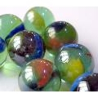 Picture of M169 16MM Transparent Green With Blue, Yellow, and Red Swirls 
