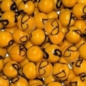 Picture of M302  HANDMADE 16MM set of 10 Orange with Black Swirls Marbles