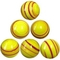 Picture of M379  HANDMADE 35MM Red Striped Yellow colored Twisted Marbles 10pcs