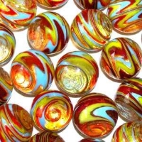 M352 HANDMADE 25mm set of 10 Tri color Twisted Marbles -SOLD OUT!,Saw ...