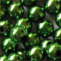 Picture of BD8RM9  8mm green metallic round plastic beads
