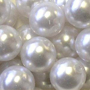 Picture of BD16R15  16mm WHITE opaque round plastic beads