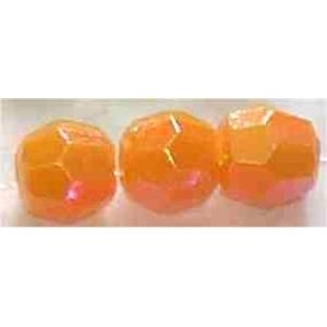 Picture of BD6FR8  6mm rainbow orange faceted shpaed plastic bead