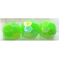 Picture of BD6FR9  6mm rainbow green faceted shaped plastic beads
