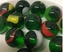 Picture of M242 25MM transparent green with colored swirls glass marbles