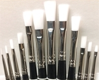 Picture of ART161  white synthetic hair paint brush, flat style 12PCS