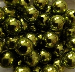 Picture of BD12RM9C  12mm METALLIC KHAKI GREEN round plastic beads