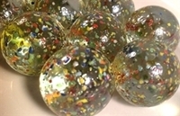 Picture of M228 25MM Transparent Clear Rolled In Colored Crushed Glass, Glass Marbles