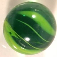 Picture of M243 25MM Transparent Green With Colored Swirls Glass Marbles 