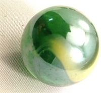 Picture of M244 25MM transparent green with colored swirls glass marbles