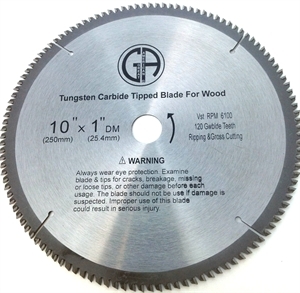 Saw Blade Circular Carbide TCC1200 10in 120T for table chop miter & skilsaw full view
