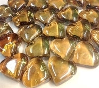 Picture of M77  Peach glass gems heart shaped 16MM thick