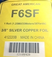 Picture of FF6S  3/8" x 100' Silver Copper Foil 1.25 mil 