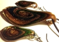 Picture of GP1 Hand Made Murano Fused Glass Jewelry Set-Leaf