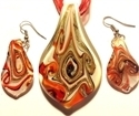 Picture of GP5 Hand Made Murano Fused Glass Jewelry Set-Leaf 