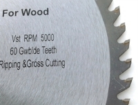 Circular Saw Blade Carbide 12” 60T for Wood with Nails. Suitable for table saw, chopsaw, miter saw-edge view