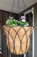 Picture of GARD15  12x9 hanging gardening pot, husk, with triple chain support 