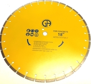 Picture of DW112 18-in Silver Brazed blade for Concrete