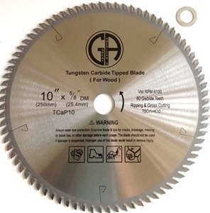  Saw Blade Circular Carbide TC10P 10" 80T  for table chop miter & skilsaw - full view