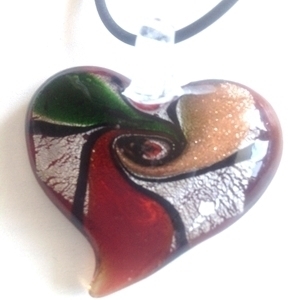 Picture of GP18 Hand Made Murano Fused Glass Jewerly Heart