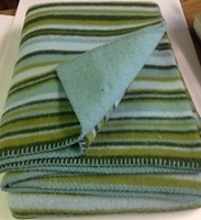 Picture of WB1 Wool Blanket 100% New Zealand Wool Green 50" x 80" Kilppan Saule Made in Latvia