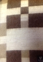 Picture of WB2 Wool Blanket 30% Alpaca wool, 50% New Zealand Wool, 20% Cotton Brown/Ivory 55" x 80" Kilppan Saule Made in Latvia