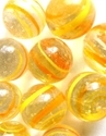 Picture of MJ3226DB HANDMADE 16MM Clear w/yellow and orange stripes, set of 10