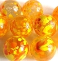 Picture of MJ3226EA HANDMADE 16MM Clear w/yellow and red spots, set of 10