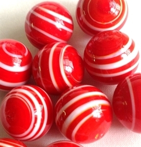 Picture of MJ3226F HANDMADE 16MM Red w/white stripes, set of 10