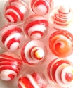 Picture of MM3048E HANDMADE 16MM Clear w red & white twists, set of 10