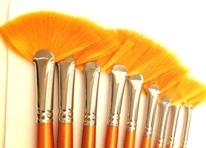 Golden hair paint brush
