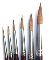 Picture of ART195  sable hair paint brush 6pc set  round style