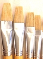 Paint brush 12pc set - Flat Synthetic Bristle Hair close-up