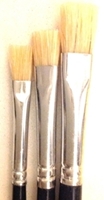 Picture of ART242  triple bristle hair paint brush package, flat style