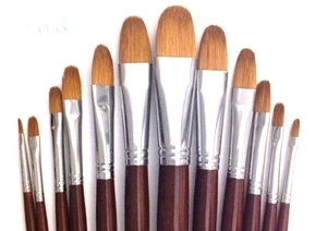 Picture of ART988  Sable Hair Filbert Style Paint Brush Set 12pcs