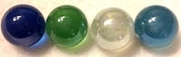 Picture of MN14  25MM Transparent Marbles clear, green, teal and blue OUT OF STOCK