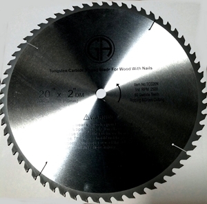 tc026n Circular Saw Blade Carbide 20" 60T  for WOOD with NAILS. Suitable for table, chop, miter saw-full view