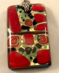 Picture of GP44 Hand Made Fused Glass Jewerly Rectangle 