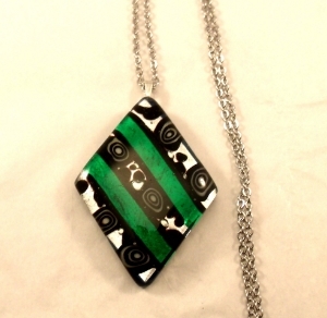 Picture of GP52 Hand Made Fused Glass Jewerly-Triangle 